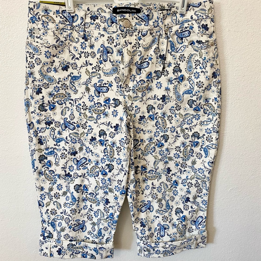 Bandalino Mandie Skimmer Blue Paisley Print Sz 14